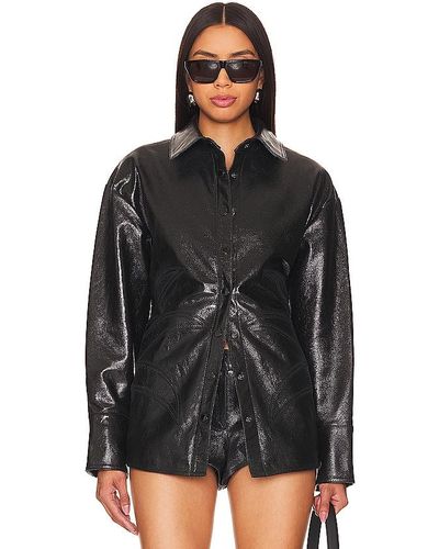 retroféte Shaili Leather Shirt - Black