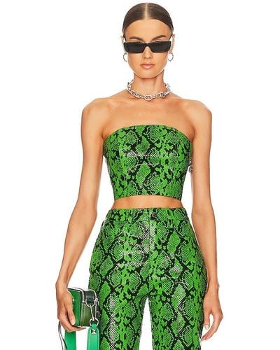 Simon Miller Twister Faux Leather Top - Green