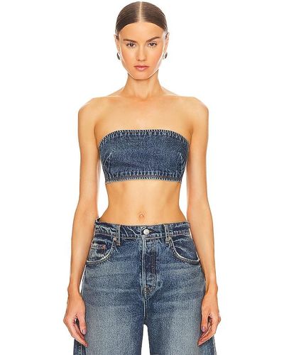 GRLFRND Lilah Denim Tube Top - Bleu