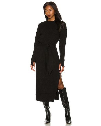 LPA Long Sleeve Ribbed Dress - Black