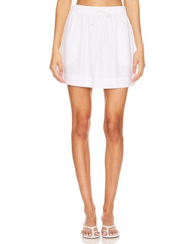 LNA Mia Linen Mini Skirt - ホワイト
