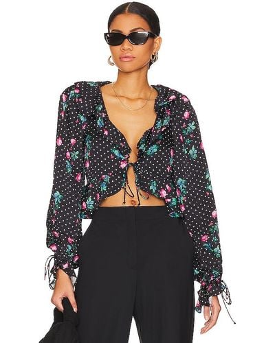 For Love & Lemons Rosen Blouse - Black