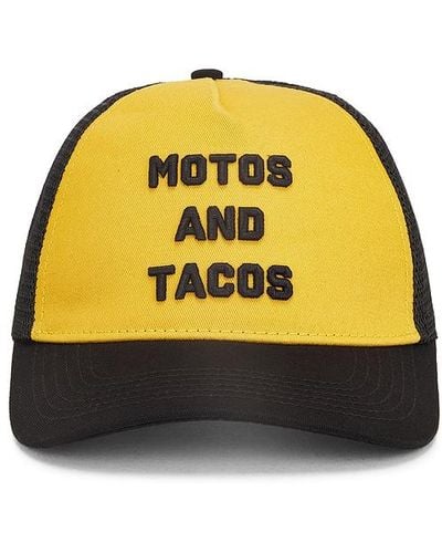 Iron & Resin Motos And Tacos Hat - Yellow