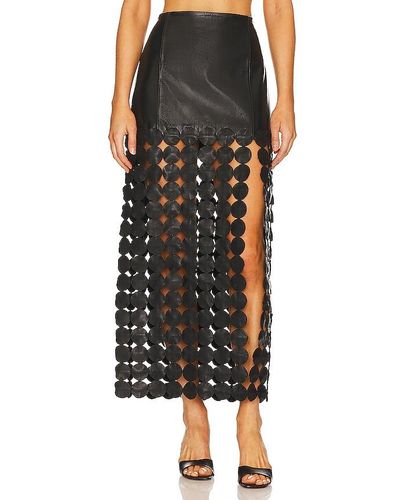 Lamarque Kali Leather Maxi Skirt - Black