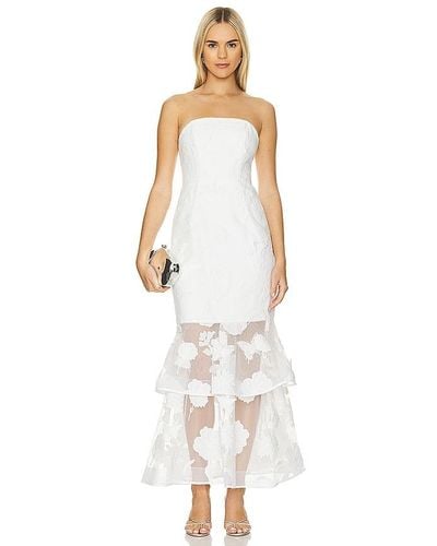 MILLY 3d Butterfly Embroidery Strapless Dress - White
