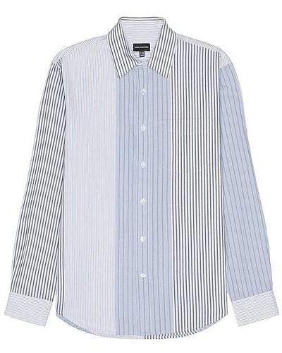 Club Monaco Multi Stripe Long Sleeve Shirt - Blue