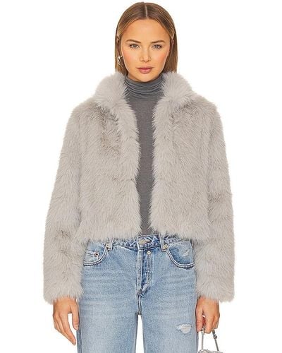 Adrienne Landau Faux Fox Fur Jacket - Blue