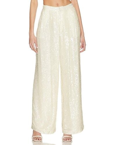 LAPOINTE Sequin Viscose Low Waisted Trouser - Natural