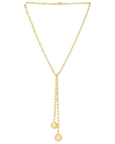By Adina Eden Double ball link drop lariat necklace - Metálico