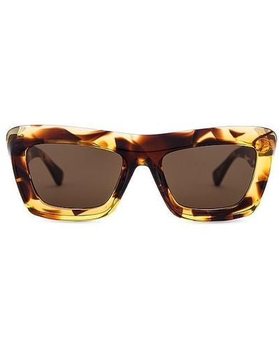 Bottega Veneta Scoop Rectangular Sunglasses - Brown