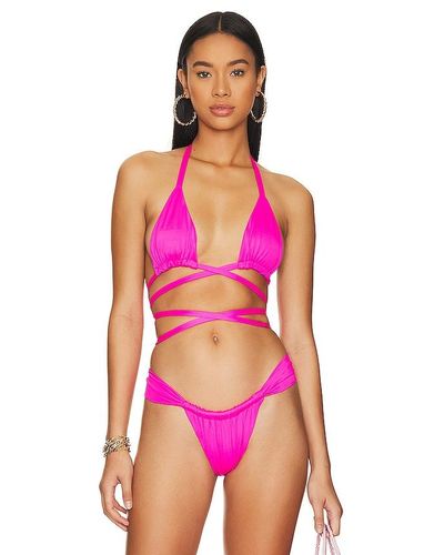 Cin Cin Marvel Wrap Bikini Top - Pink