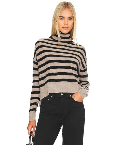 Autumn Cashmere Striped Turtleneck セーター - ブラック