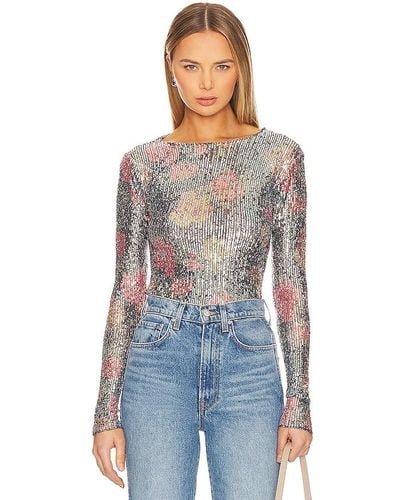 Free People X Intimately Fp Printed Gold Rush Long Sleeve - Blue