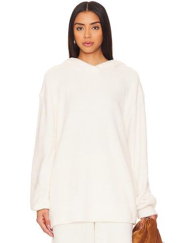 WeWoreWhat Hooded Turtleneck Boucle Jumper - White