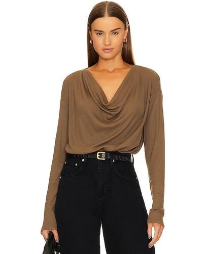 Bobi Cowl Neck Blouse - Black