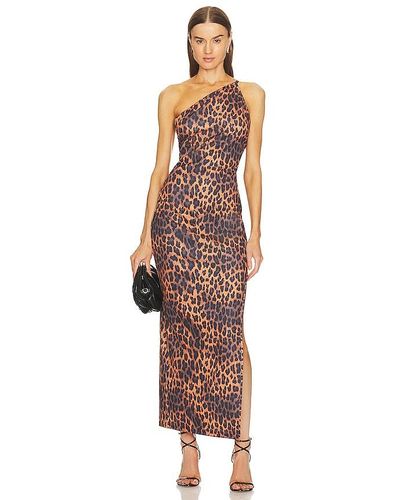 Victor Glemaud Strappy One Shoulder Maxi Dress - Brown