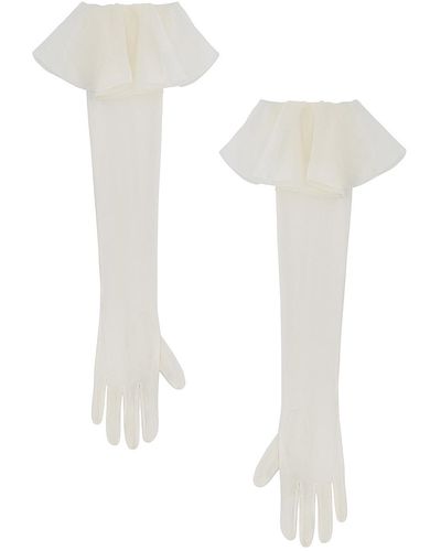 Anna October Ruby Ruffle Gloves - ホワイト