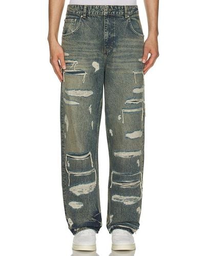 Represent R3d Double Destroyer Baggy Jeans - Green