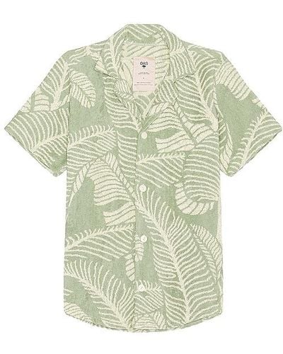 Oas Banana Leaf Cuba Terry Shirt - Green