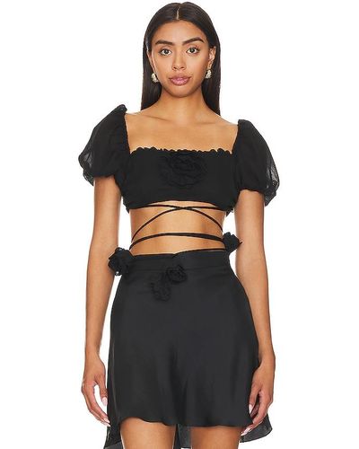 For Love & Lemons Adella top - Negro