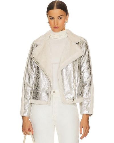 Adrienne Landau Moonstone Faux Shearling Jacket - White