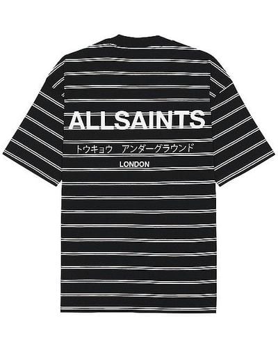 AllSaints Underground Stripe Tee - Black