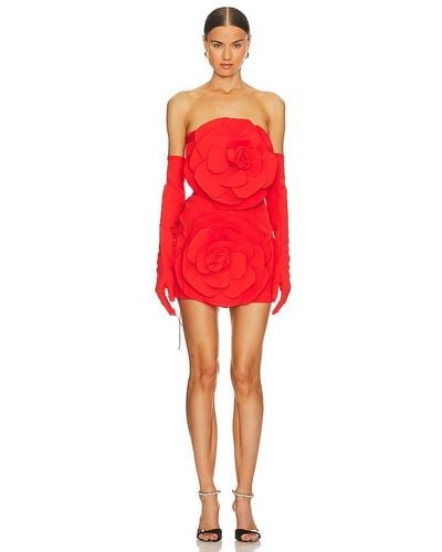 Miscreants Rose Dress With Gloves - Red