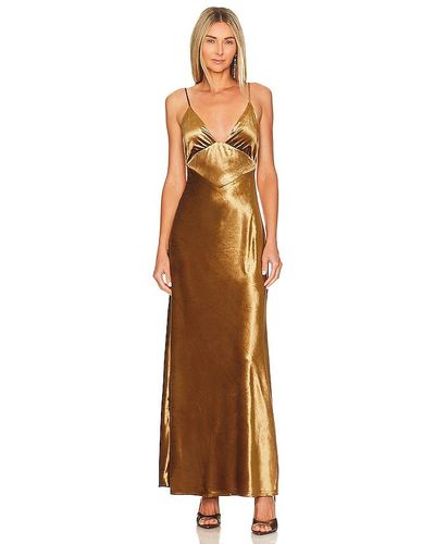 Bardot Capri Velour Slip Dress - Metallic