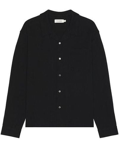 FRAME Duo Fold Long Sleeve Relaxed Shirt - Black
