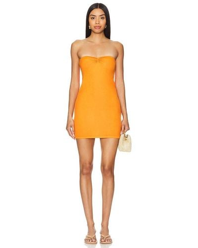 Michael Lauren Krueger Sweetheart Tube Dress - Orange