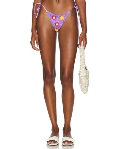 CAPITTANA Adriana Crochet Bikini Bottom - Purple