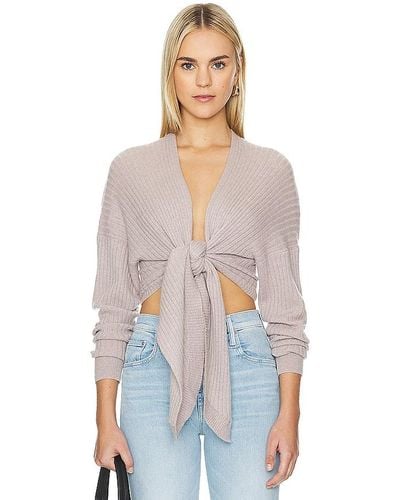 Autumn Cashmere Tie Front Cardigan - Weiß