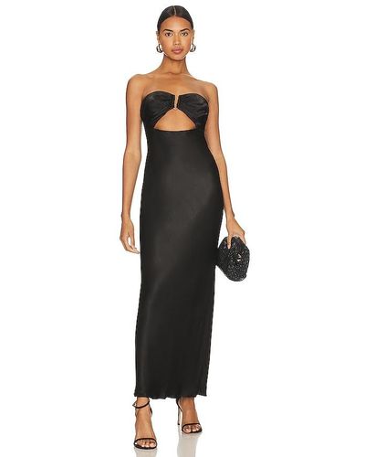 Shona Joy Camille Strapless Cut Out Midi Dress - Black
