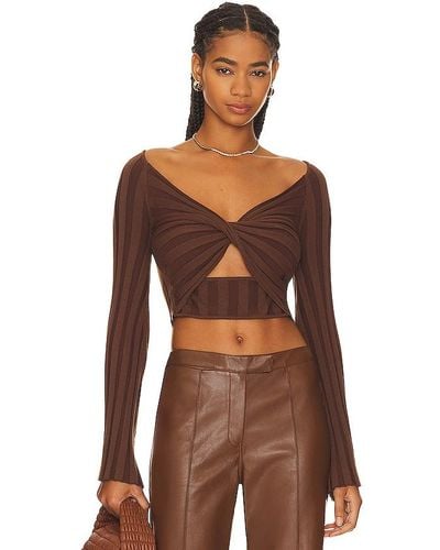SOVERE Radiant Knit Top - Brown