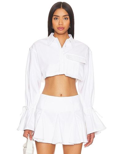 Camila Coelho Luz Cropped Shirt - White
