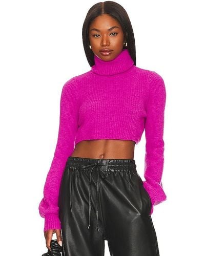 Camila Coelho Cesare Cropped Sweater - Pink