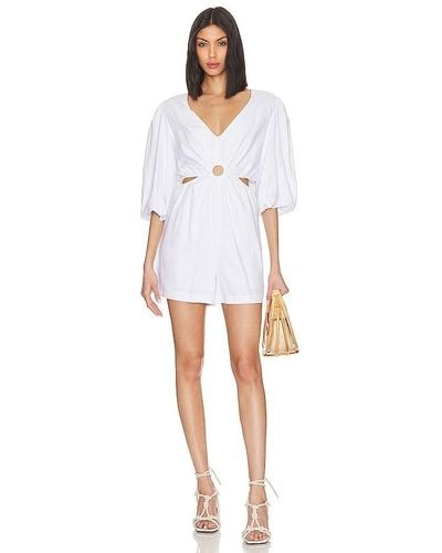 1.STATE V Neck Ring Cut Out Romper In White. Size S, Xs.