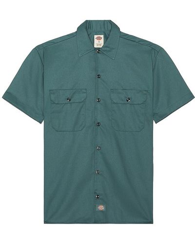 Dickies Original Twill Short Sleeve Work Shirt - グリーン