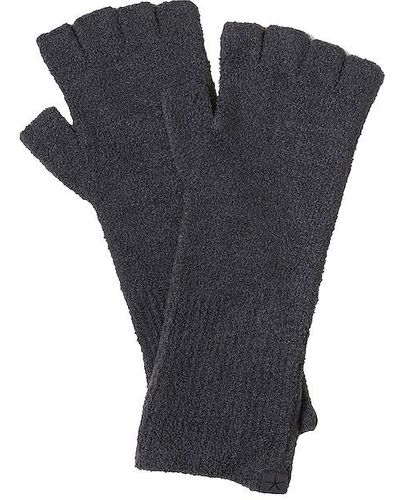Barefoot Dreams Cozychic Lite Fingerless Gloves In Carbon - Black