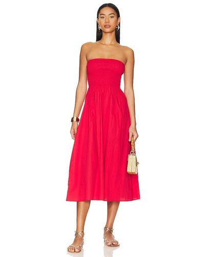 Faithfull The Brand MIDI-KLEID MADELLA - Rot