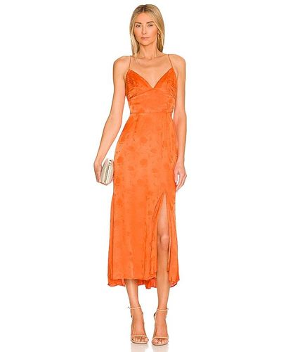 SAU LEE Francessca Dress - Orange