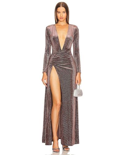 Michael Costello Vestido largo sheana - Gris