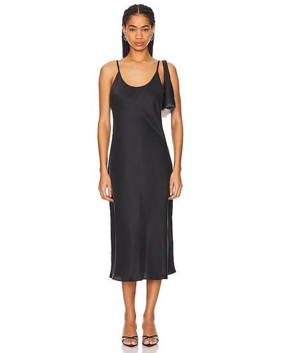 Lunya Washable Silk Bias Slip Dress - Black