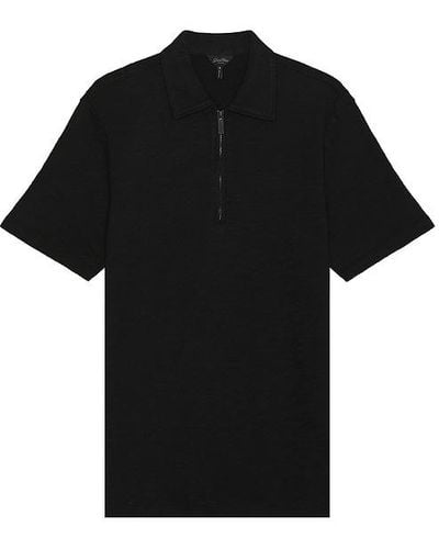 Good Man Brand Short Sleeve Zip Polo - Black