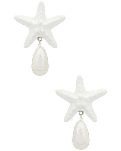 Julietta Starfish Drop Earrings - White