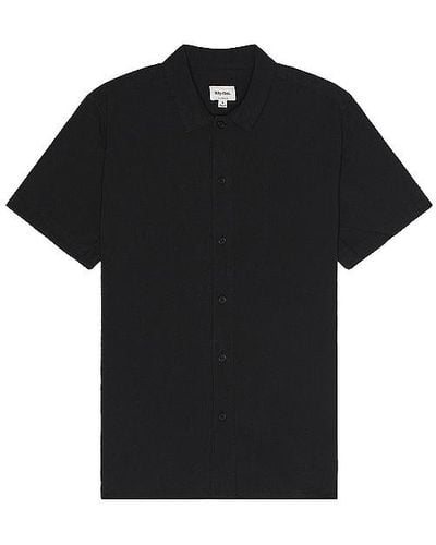 Rhythm Classic Linen Short Sleeve Shirt - Black