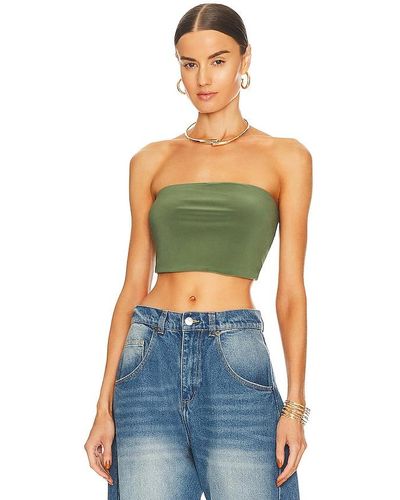Norma Kamali Strapless Cropped Top - Blue