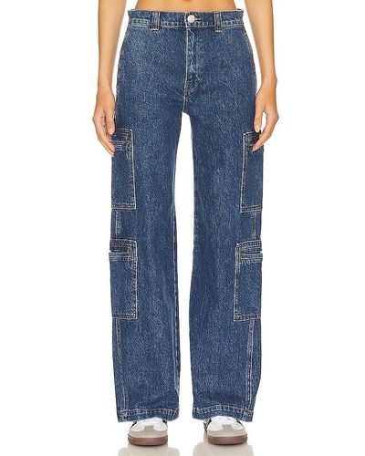 Hudson Jeans Vaquero de pernera ancha y cintura alta welt pocket cargo - Azul