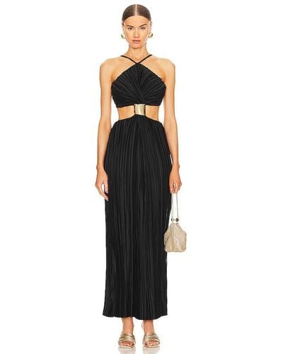 Cult Gaia Mitra Sleeveless Halter Gown - Black