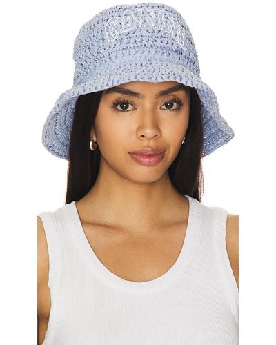 Ganni Sombrero de paja de verano - Azul